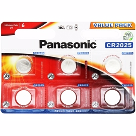 CR2025 3V Panasonic litiumbatteri 6-pack
